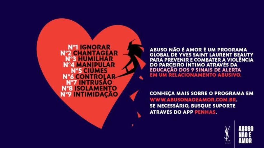 Yves Saint Laurent Beauté lança programa Abuso Não é Amor no Brasil junto ao Instituto AzMina
