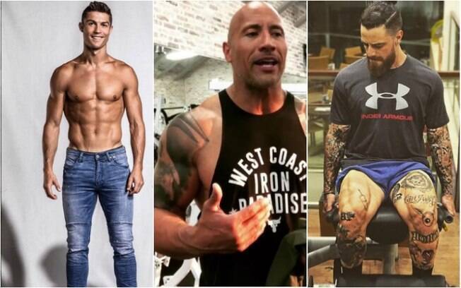 Cristiano Ronaldo, The Rock e Felipe Tito estão entre os famosos fitness que são inspiração Cristiano Ronaldo, The Rock e Felipe Tito estão entre os famosos fitness que são inspiração