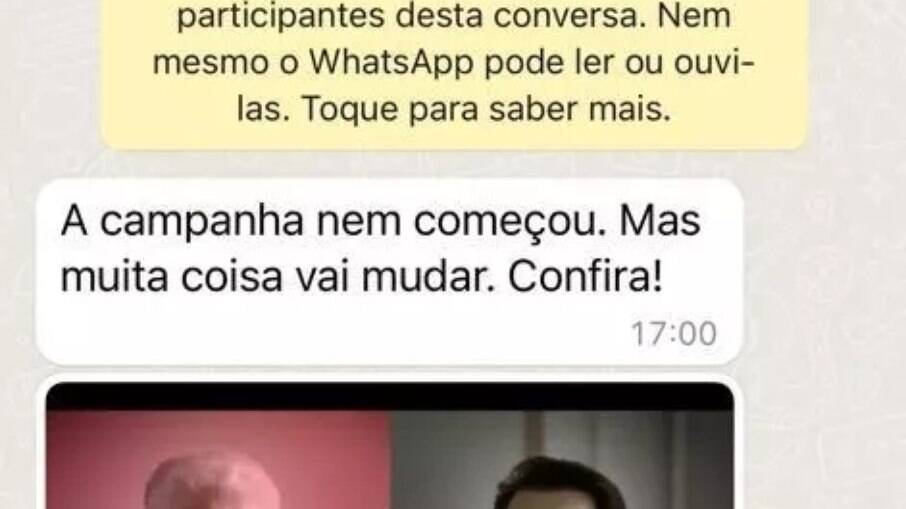 Uma das mensagens enviadas a usuários do WhatsApp no Paraná