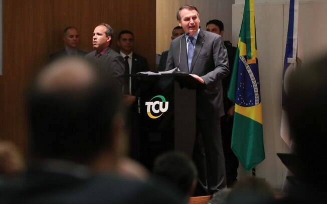 Jair Bolsonaro durante o 3º Fórum Nacional do TCU