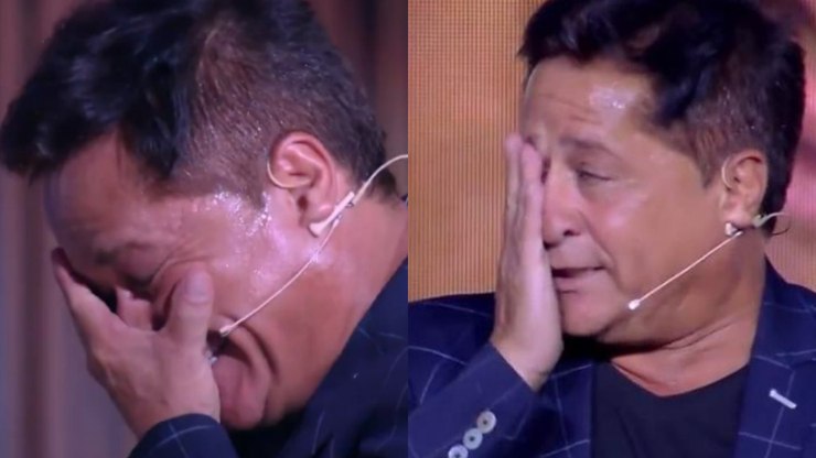 Leonardo chora ao cantar música em homenagem ao irmão, Leandro
