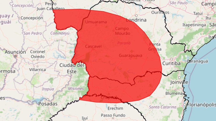 Alerta é válido até 00h desta quinta (10)