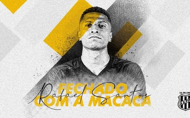 Ponte anuncia Rafael Santos como novo reforço para 2021