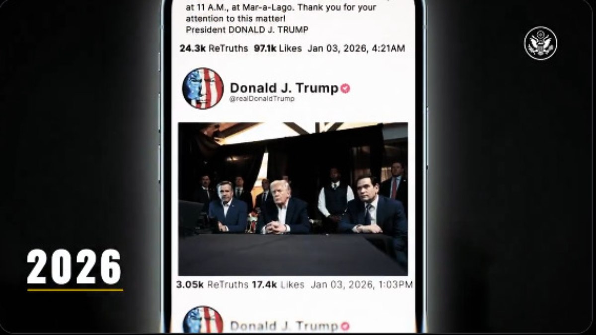 Trecho do vídeo publicado nas redes sociais do Departamento de Estado dos EUA Trecho do vídeo publicado nas redes sociais do Departamento de Estado dos EUA