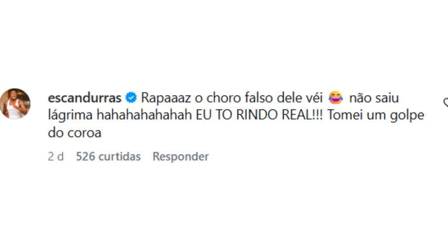 Cantor afirmou que recebeu um suposto golpe