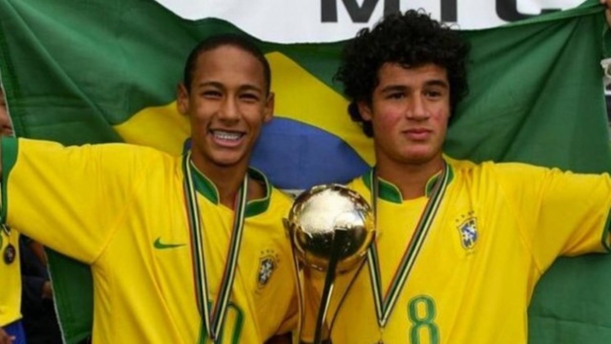 Neymar e Coutinho pelas categorias de base da seleção brasileira