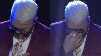 Belo se emociona e chora no primeiro show após separação