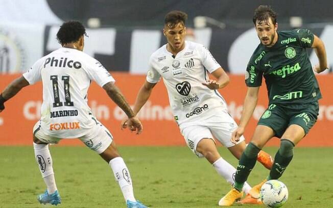 Em jogo equilibrado, Santos e Palmeiras empatam na Vila Belmiro