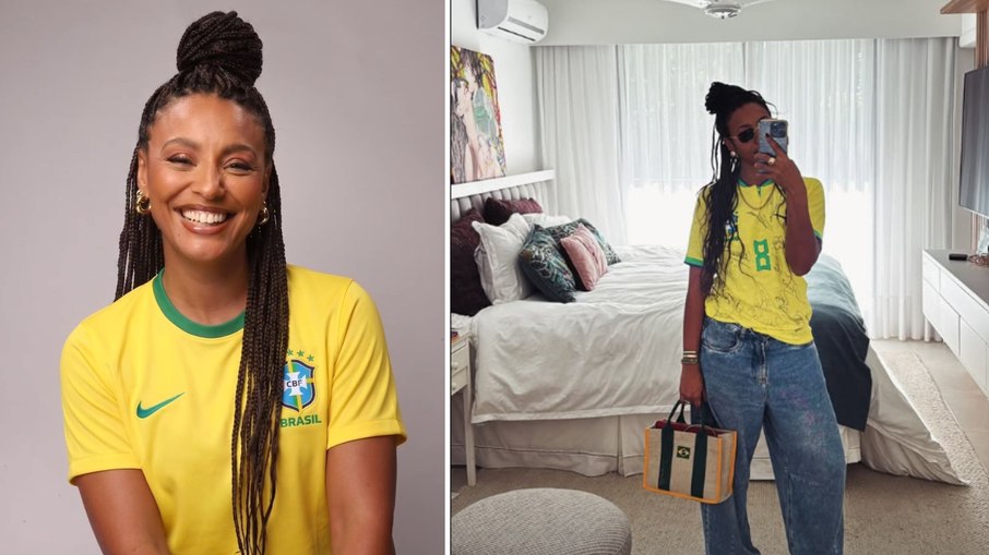 Sheron Menezzes na estreia do Brasil na Copa do Mundo