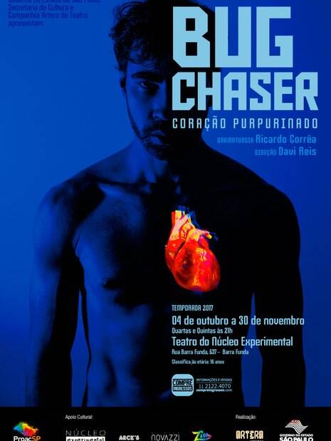 Cartaz da peça Bug Chaser - Coração Purpurinado