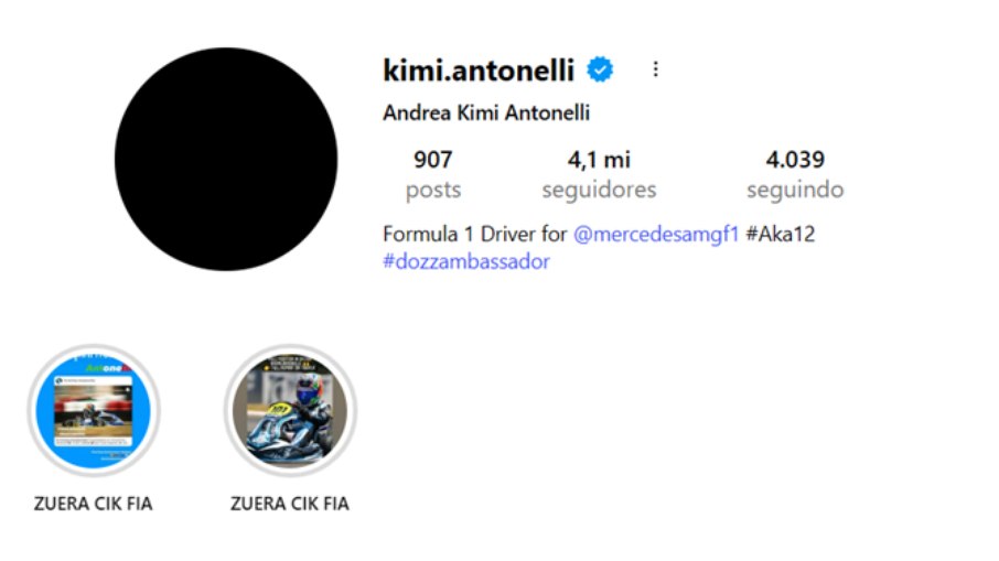 Foto de perfil de Kimi Antonelli foi trocada após a polêmica