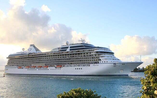 O navio de cruzeiro Marina, da Oceania Cruises, percorrerá o Caribe, a região amazônica e o nordeste do Brasil