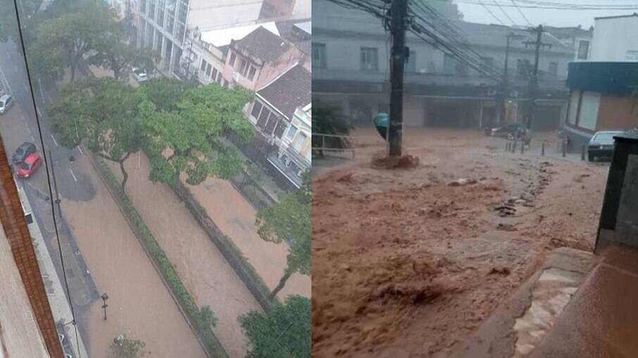 Chuvas em Petrópolis neste domingo não perdoaram nem as homenagens feitas para vítimas de fevereiro