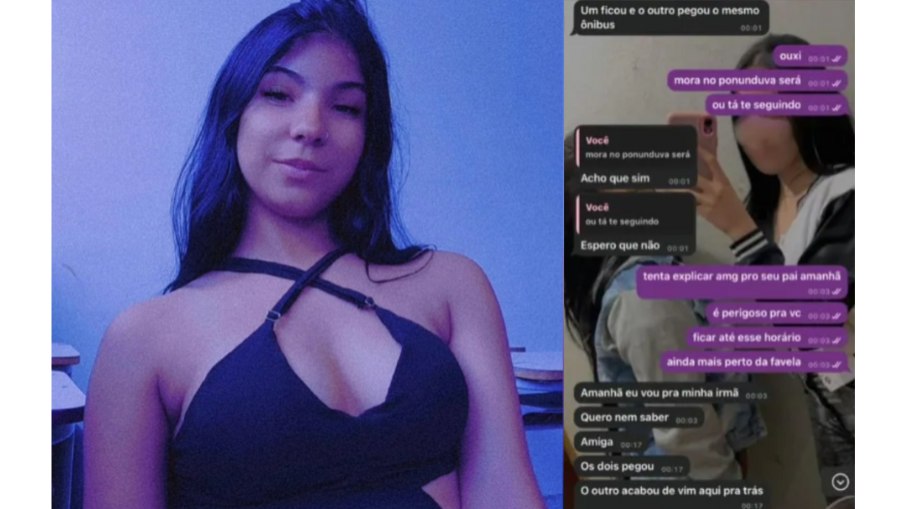 Vitória avisou para uma amiga que poderia estar sendo seguida por dois homens Vitória avisou para uma amiga que poderia estar sendo seguida por dois homens