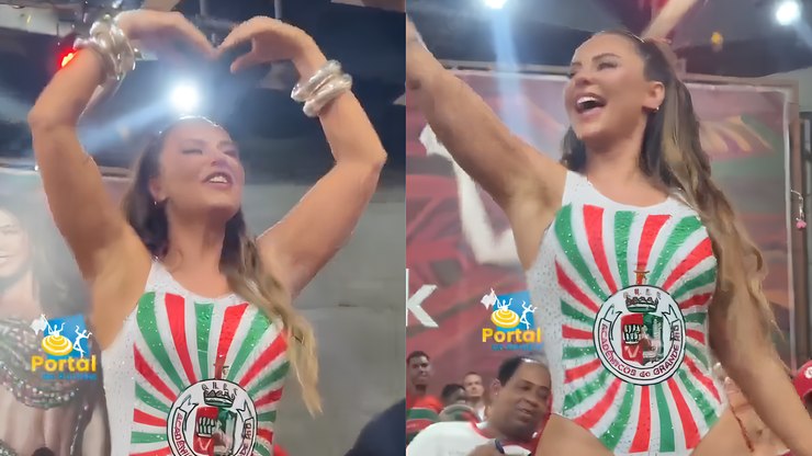 De maiô, Paolla Oliveira ressurge deslumbrante na Grande Rio