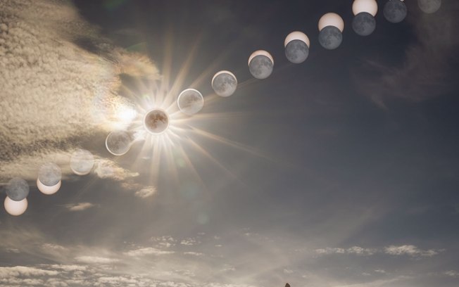 Destaque da NASA: eclipse solar e suas fases são foto astronômica do dia