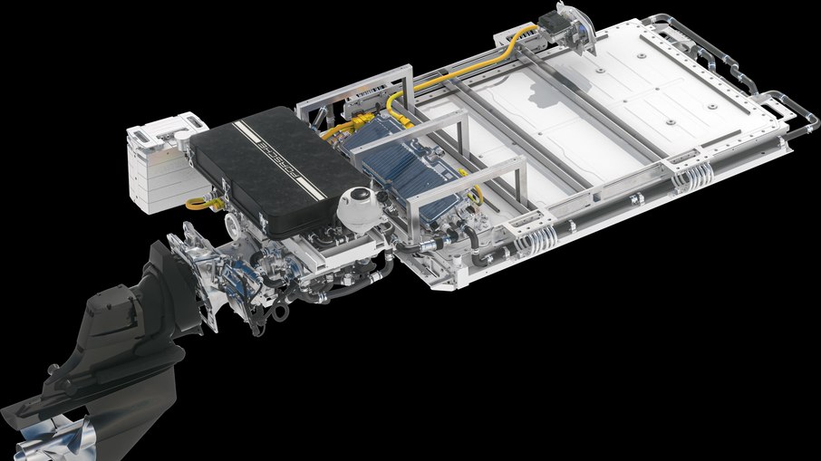 Plataforma do Porsche 850 Fantom abriga baterias de 100kW/h, como no SUV Macan Turbo EV