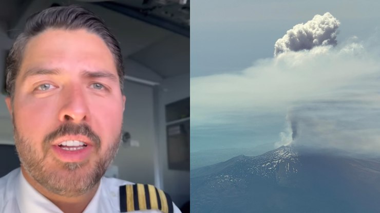 Piloto brasileiro flagra erupção do Etna durante voo