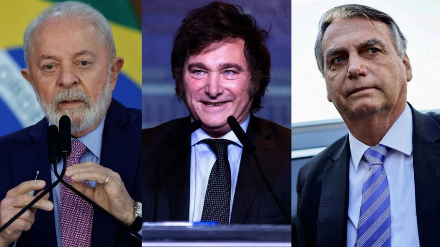 Lula, Milei e Bolsonaro