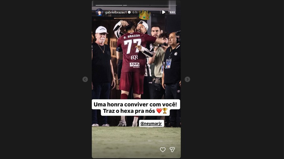 Brazão posta pedido por Hexa para Neymar Brazão posta pedido por Hexa para Neymar