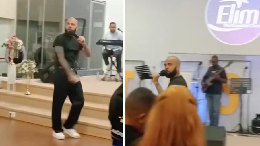 Daniel Alves é visto pregando em igreja evangélica na Espanha Daniel Alves é visto pregando em igreja evangélica na Espanha