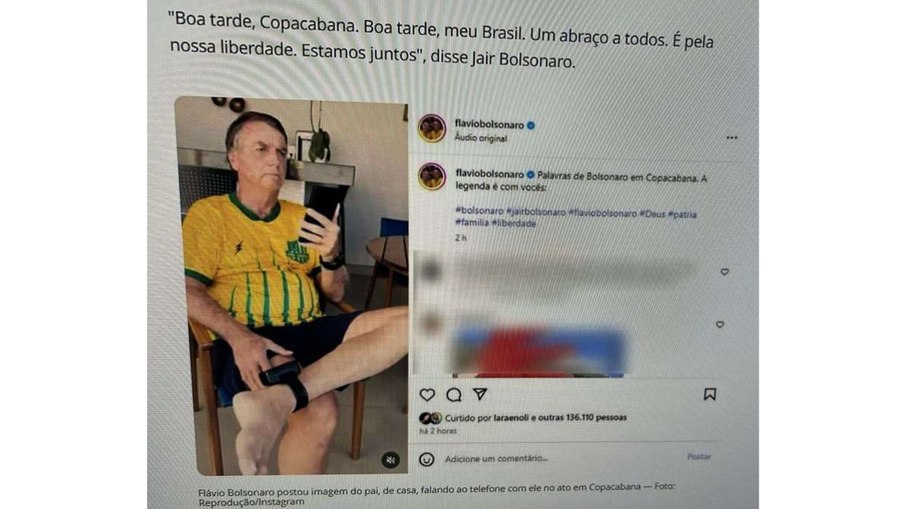 Postagem de Flávio Bolsonaro
