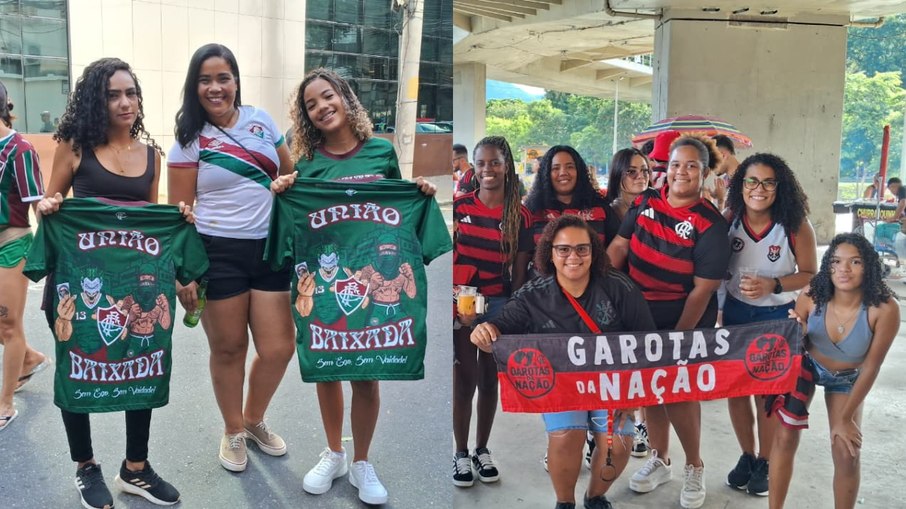 Torcedoras de Fluminense e Flamengo antes de final do Cariocão