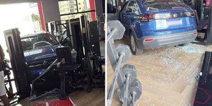 Carro invade academia e duas pessoas ficam feridas em Campinas