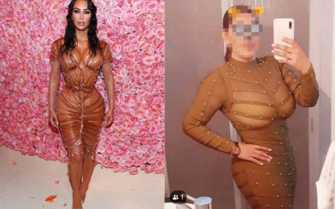 Convidada se inspirou em um modelo de Kim Kardashian, mas o vestido recebeu duras críticas