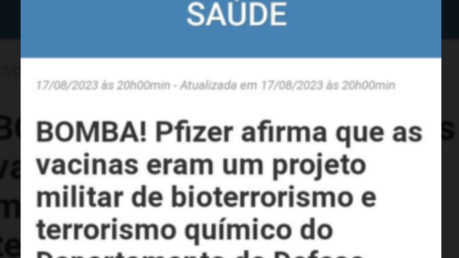 Não existe evidências de tal pronunciamento da farmacêutica