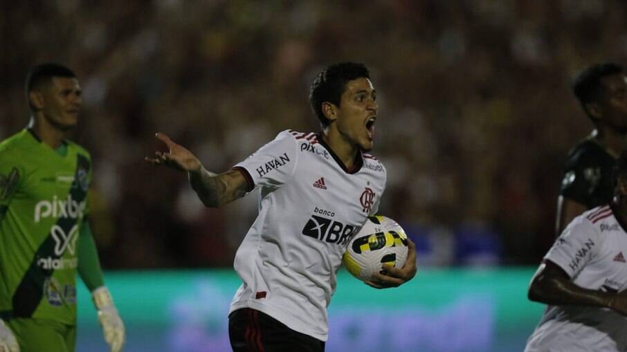 Pedro marcou um dos gols do Flamengo na vitória por 2 a 1 no jogo de ida