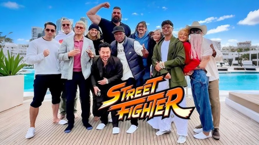 Elenco de Street Fighter em gravações na Austrália
