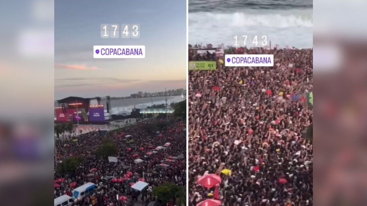 Copacabana fica lotada de fãs horas antes de show de Lady Gaga Copacabana fica lotada de fãs horas antes de show de Lady Gaga