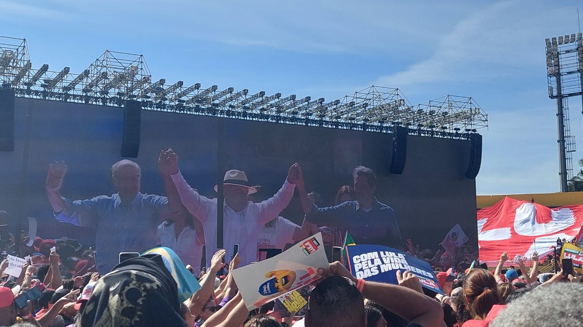 Lula com Alckmin e Haddad em São Bernardo do Campo