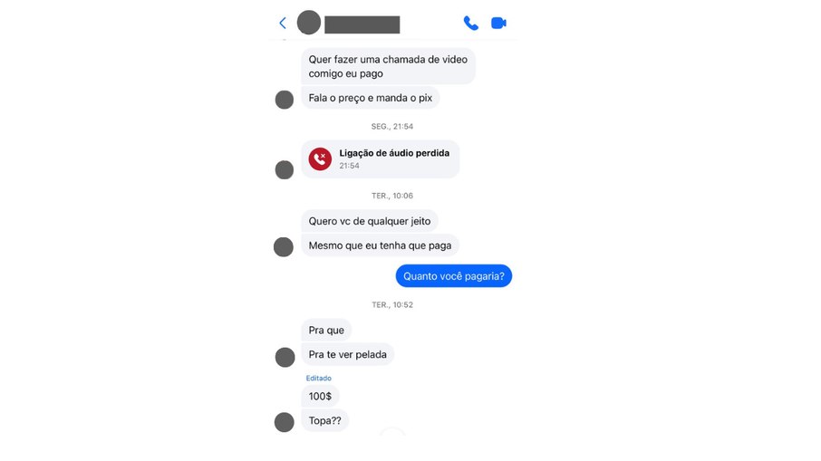 Preso propõe pagamento de R$100 por chamada de vídeo íntima