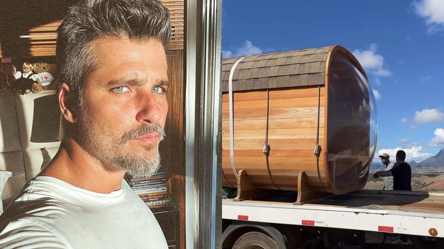 Bruno Gagliasso exibe sauna de madeira maciça de R$31 mil