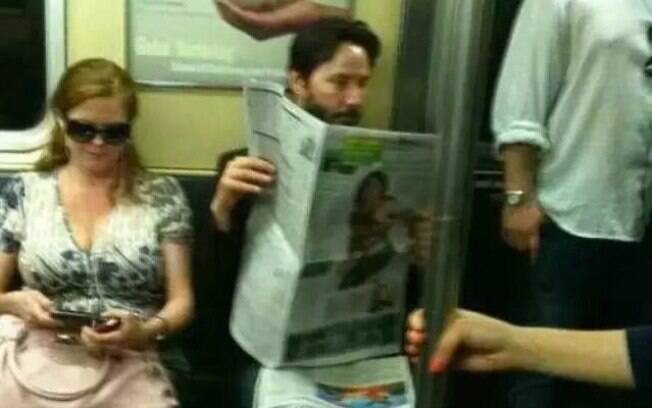 Keanu Reeves no metrô de Nova York