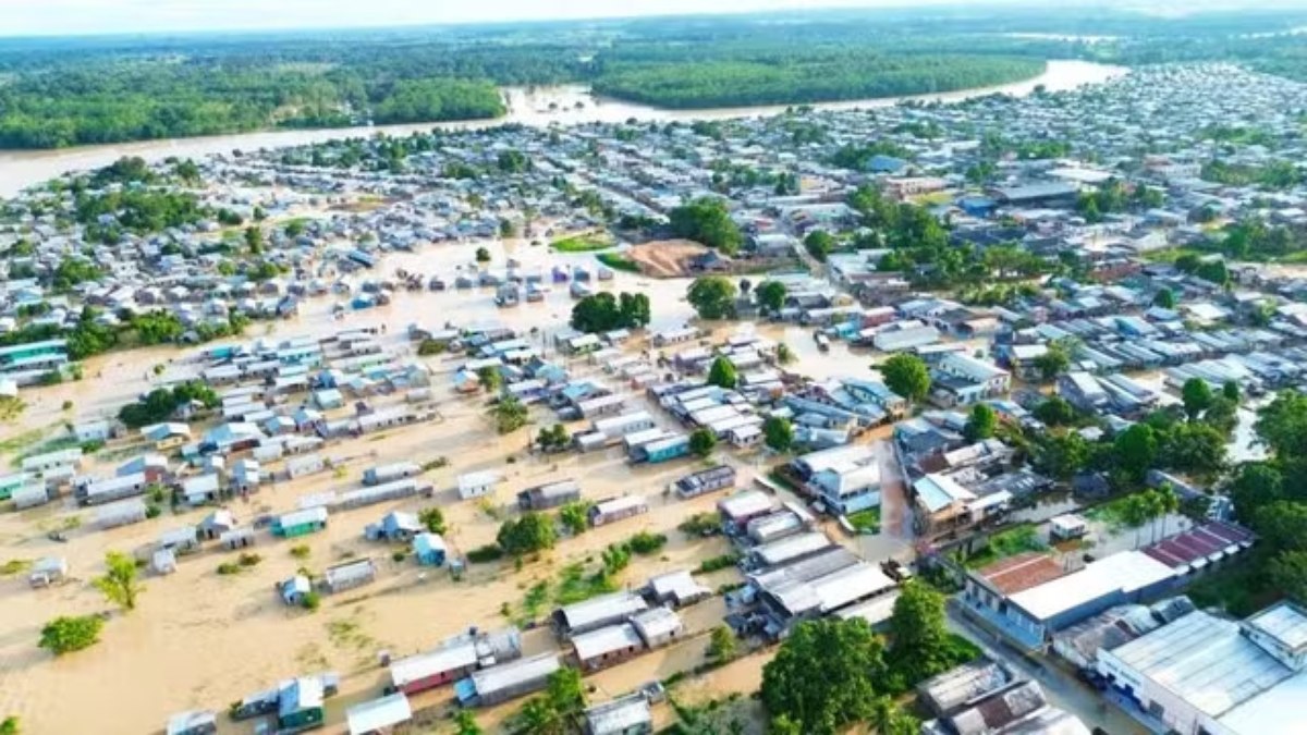 Epitaciolândia, que fica no interior do estado do Acre, foi uma das cidades afetadas pela enchente do Rio Acre