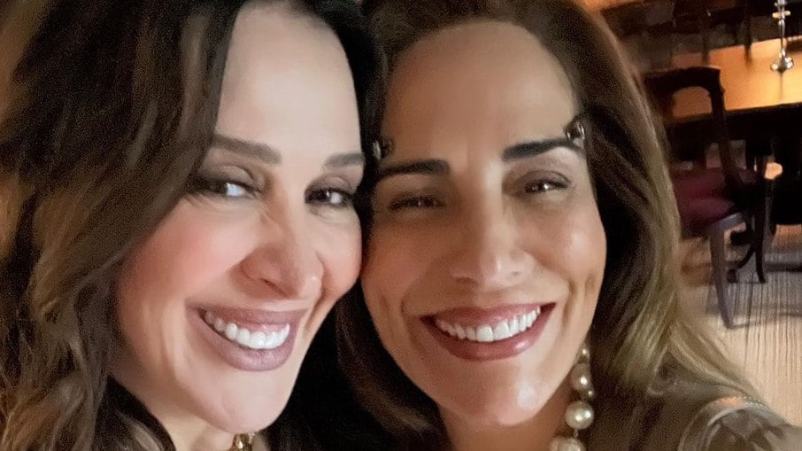 Claudia Raia e Gloria Pires nos bastidores de 'Terra e Paixão'