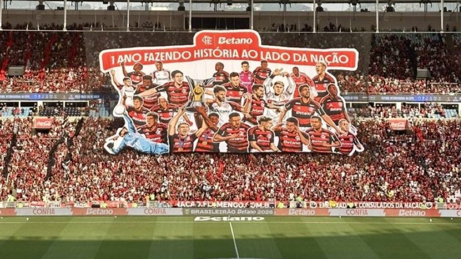 Flamengo faz homenagem à Betano em mosaico contra o Botafogo Flamengo faz homenagem à Betano em mosaico contra o Botafogo