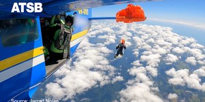 Paraquedista fica pendurado em avião após equipamento abrir