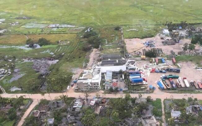 O presidente de Moçambique, Filipe Nyusi, divulgou imagens da destruição provocada pelo ciclone Idai