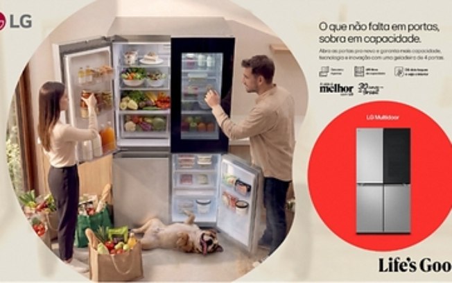 LG Multidoor oferece 670 litros para armazenar compras e refeições da família