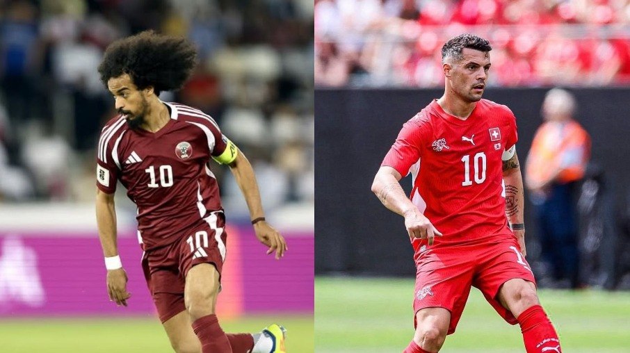 Afif e Xhaka são destaques de Catar e Suíça Afif e Xhaka são destaques de Catar e Suíça