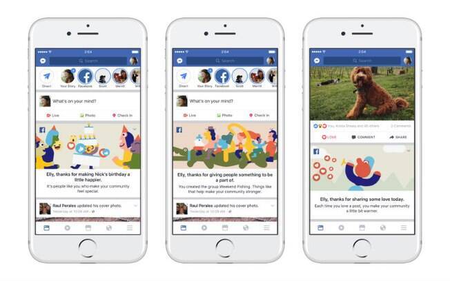 Facebook passará a exibir mensagens de acordo com a ações realizadas pelos usuários