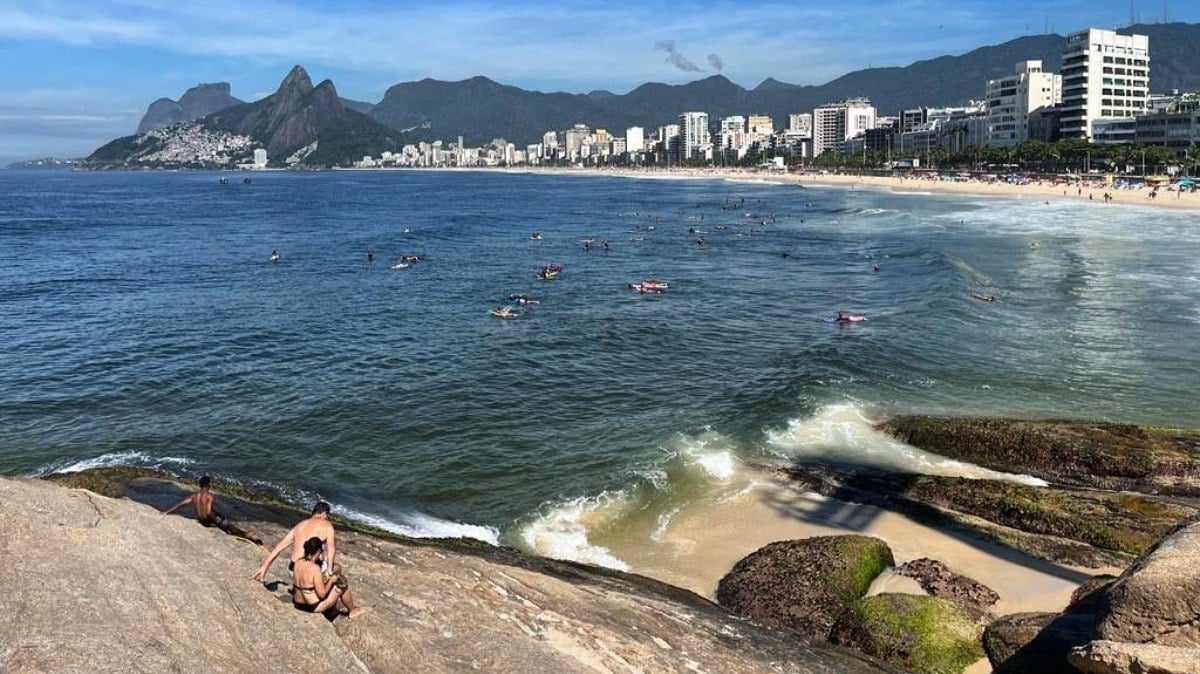 Uma das vistas da Pedra do Arpoador, em Ipanema, no Rio
