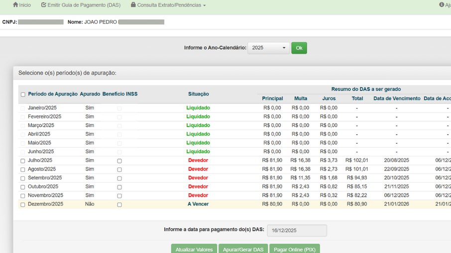 A página do site falso é idêntica à original
