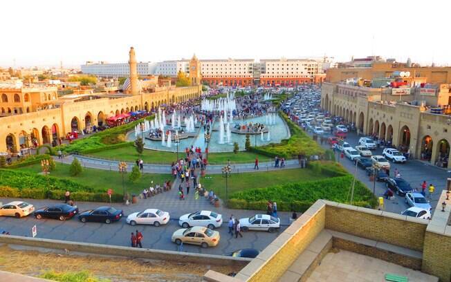 Vista da praça central de Erbil, no Iraque