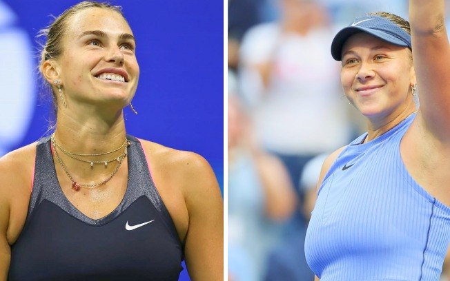 Sabalenka (esq.) e Anisimova no US Open