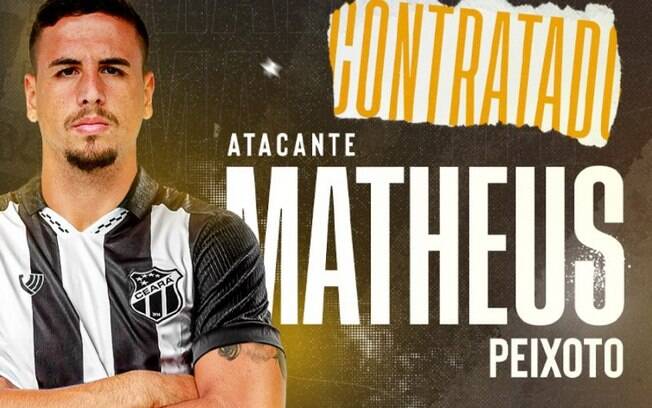 Matheus Peixoto é registrado no BID e pode estrear pelo Ceará